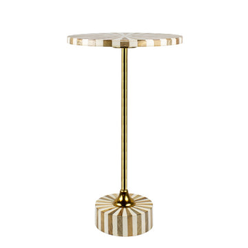 Calix 23.5" Contemporary Minimalist Metal/Resin Round End Table - JONATHAN Y